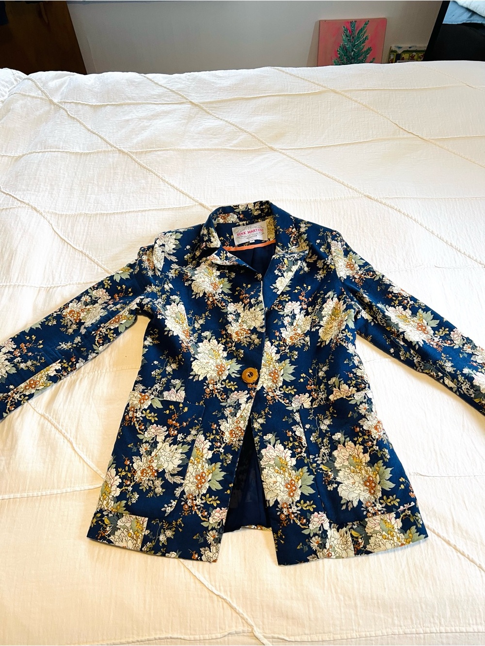 Pink Martini Navy Floral Blazer Jacket